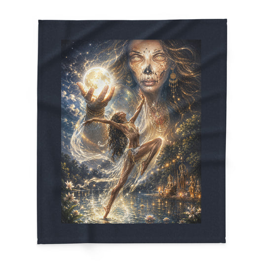 Moon Dancer Design B original STF1 artwork in radiant gold and blue 50x60-front