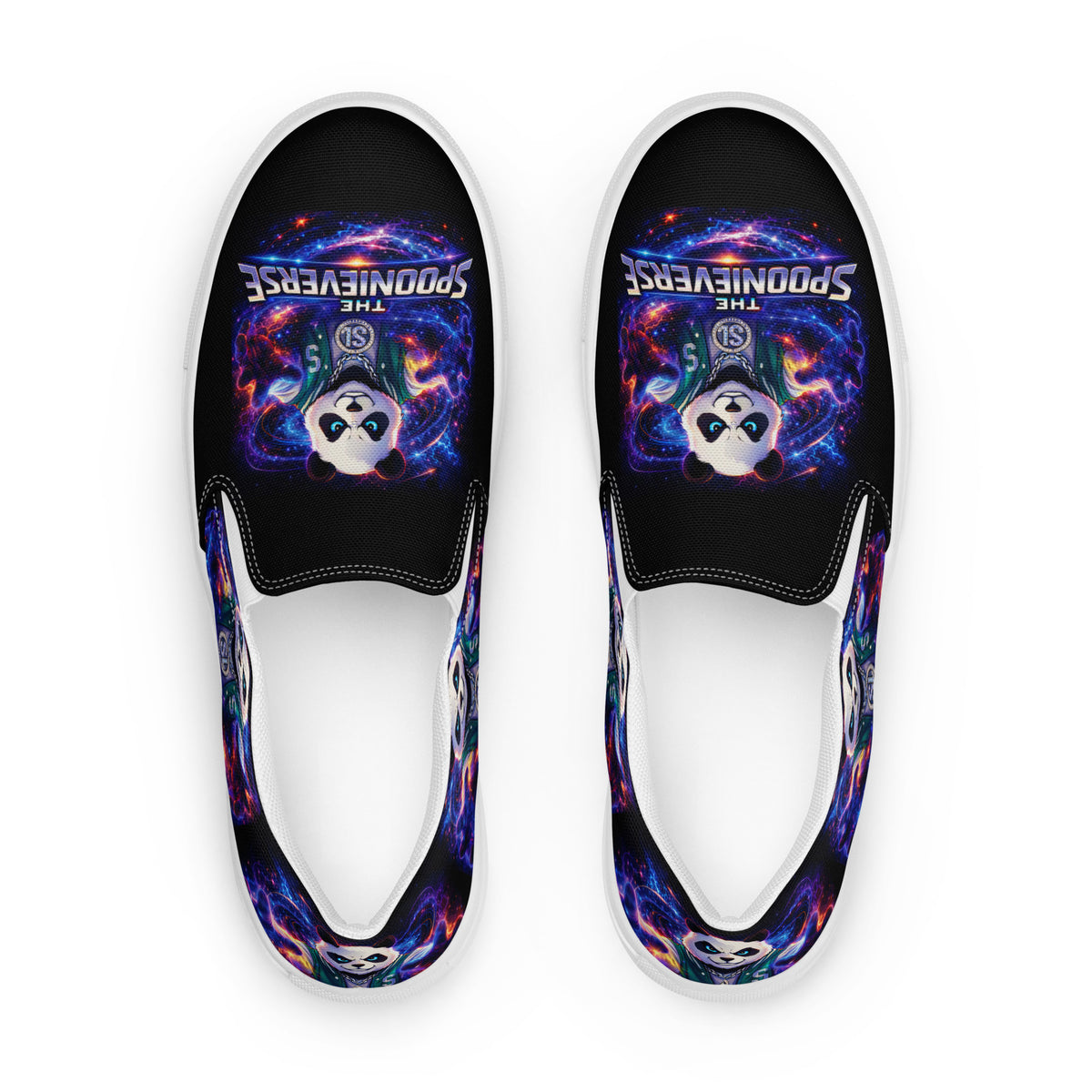 Top view of Spoonieverse men's slip-on canvas shoes