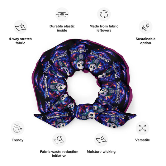 Spoonieverse recycled scrunchie in eggplant color product view