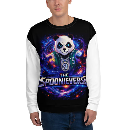 Front view of Spoonieverse unisex graphic sweatshirt