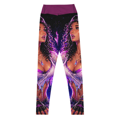Drop the Bass Yoga Leggings back product view with colorful STF1 Graphix artwork