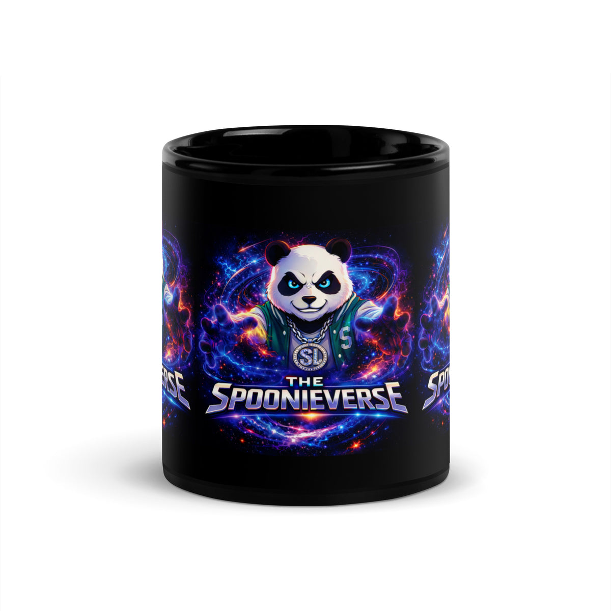 Spoonieverse logo black glossy mug 11 oz Front
