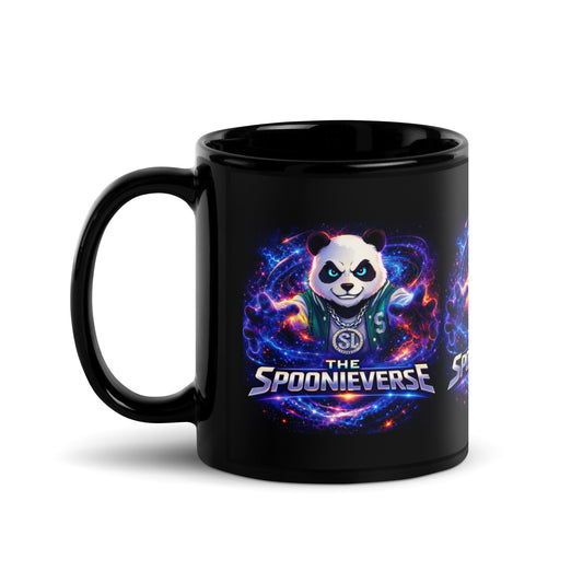 Spoonieverse logo black glossy mug 11oz