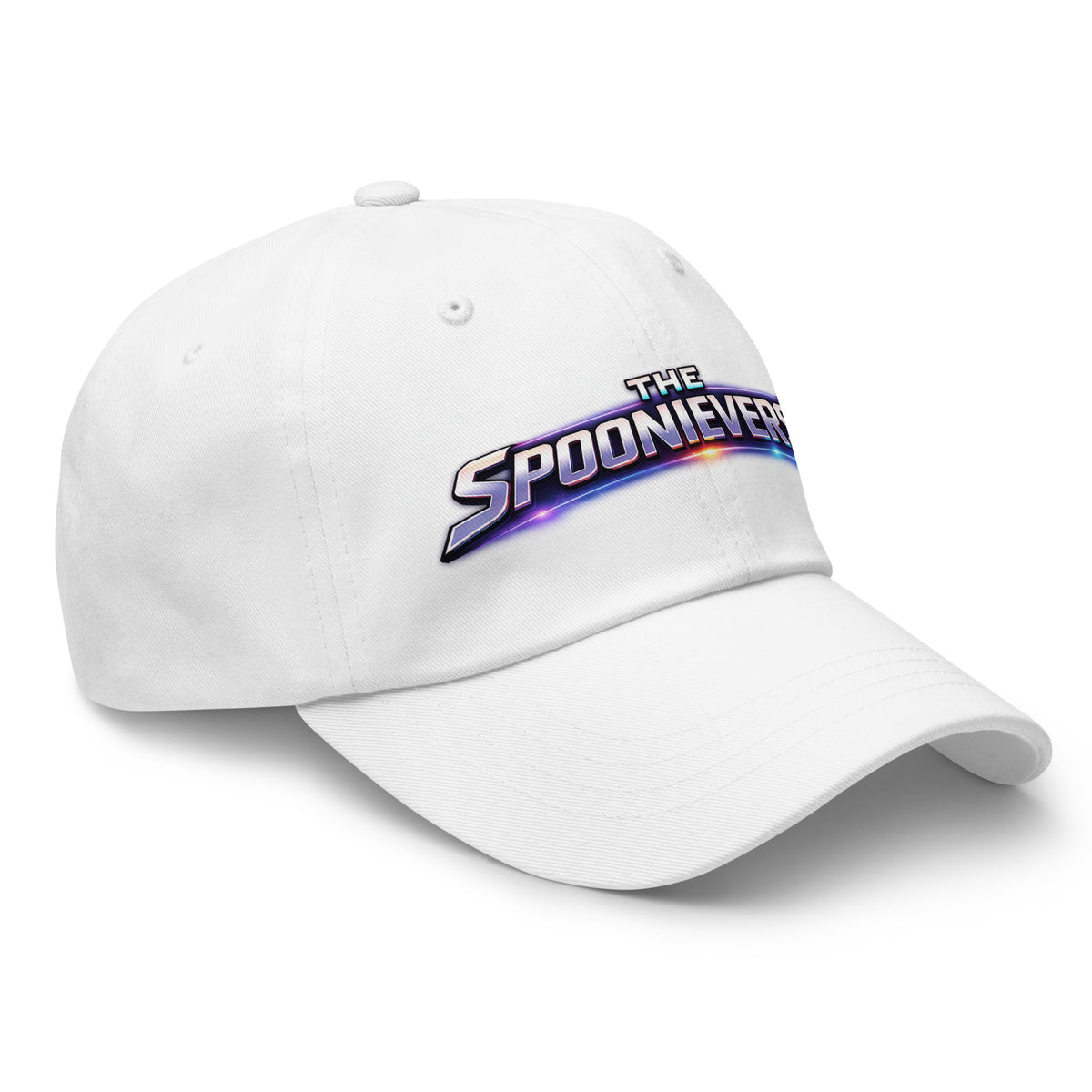 Profile view of Spoonieverse logo dad hat