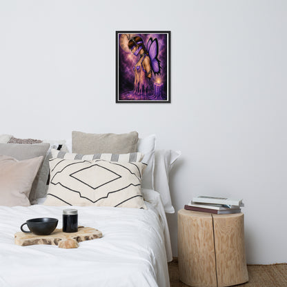 Bound framed poster shown as smaller bedroom wall art display – [18x24] 