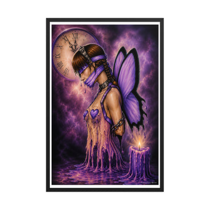 Close view of Bound framed poster featuring original purple STF1 Graphix artwork– [24x36]