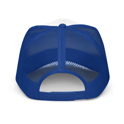 Royal/ White STF1 Graphix foam trucker hat with official round company logo back