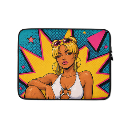 Donnah laptop sleeve featuring original 90's pop STF1 character artwork