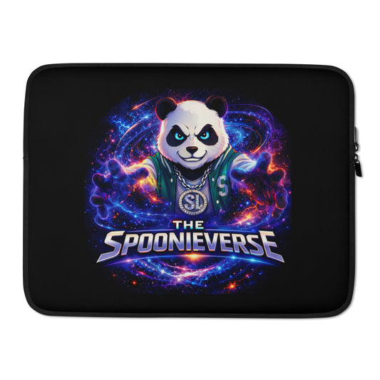 Spoonieverse 15 in laptop sleeve featuring original STF1 Graphix artwork