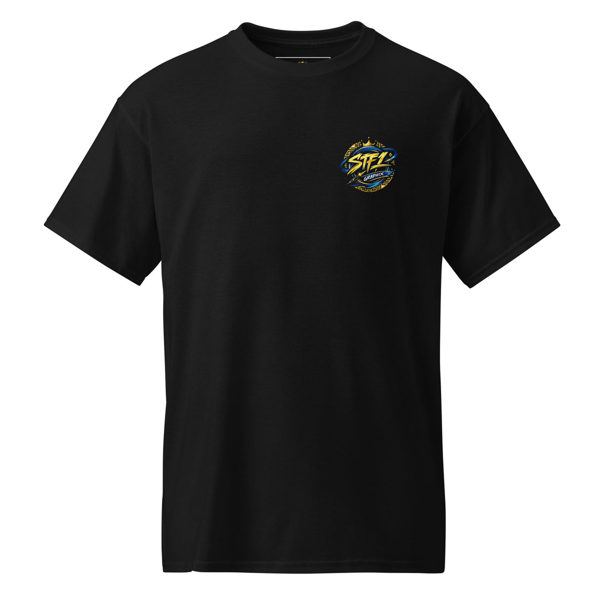STF1 Graphix Dual Logo DryBlend T-shirt with chest logo and large shield back print