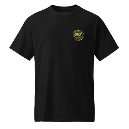 STF1 Graphix Dual Logo DryBlend T-shirt with chest logo and large shield back print